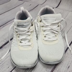 Skechers White And Cream Memory Foam Sneakers 7